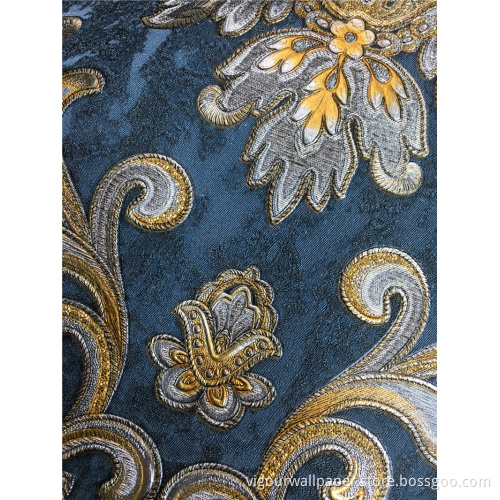 Flower Damask Wallpaper For Interior Wallcovering Decoration